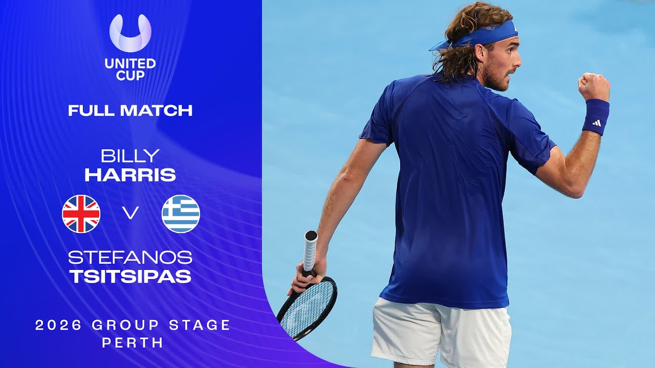 Billy Harris v Stefanos Tsitsipas Full Match | United Cup 2026 Group E