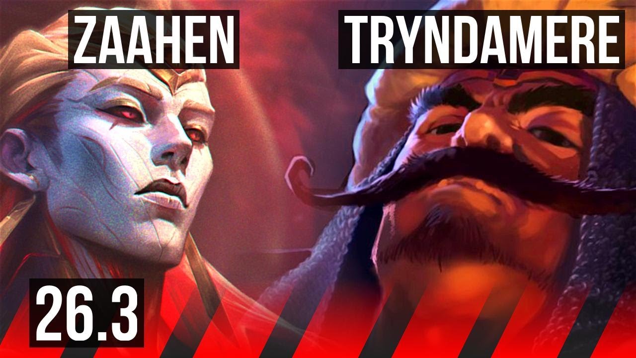 ZAAHEN vs TRYNDAMERE (TOP) | Good KDA: 25/1/11, 88K damage | EUW Master | 26.3