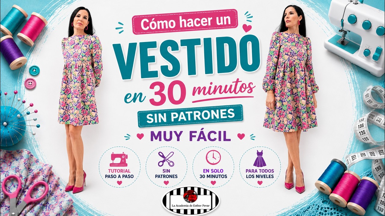 DIY. Cómo hacer un vestido suelto en 30 min. sin patrón (sin moldes) y trucos de costura