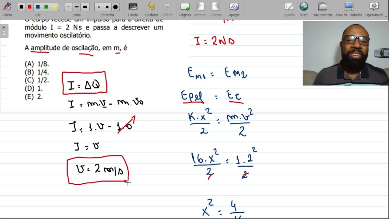 Um corpo com massa M = 1 kg, inicialmente em repouso sobre uma-Conservação da energia mecânica