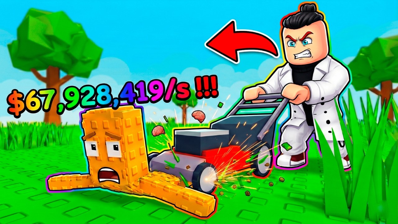 😱 Роблокста шөп орып МИЛЛИОНЕР болдым! (Mow For Brainrots)