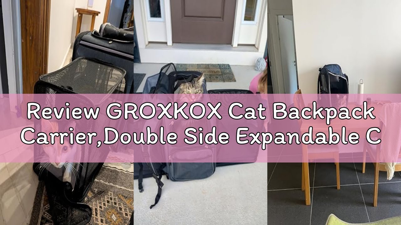Review GROXKOX Cat Backpack Carrier,Double Side Expandable Cat Carrier Backpack,Dog Carrier Backpack