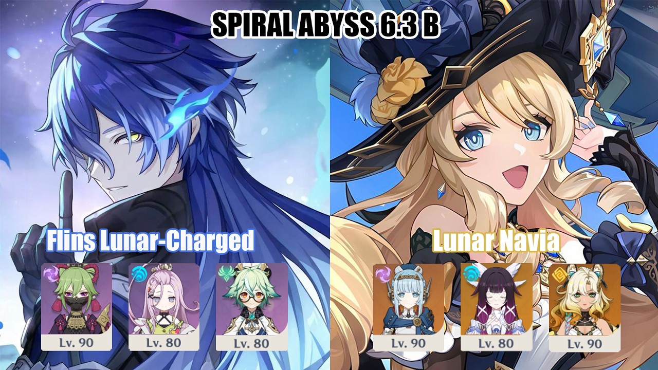 C0 Flins Lunar-Charged & C0 Lunar Navia - New Spiral Abyss 6.3 B First Clear
