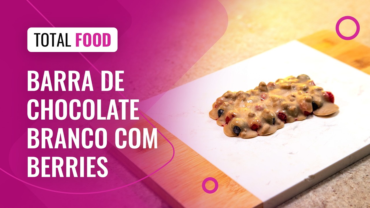 Barra de chocolate branco com berries saudável | Receita com apenas 4 ingredientes