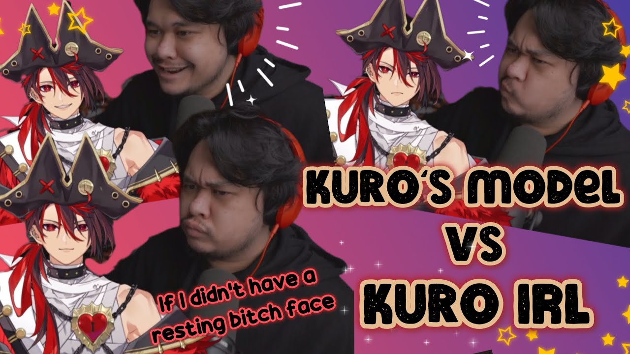 Kuro comparing his Vtuber model vs IRL face tracking