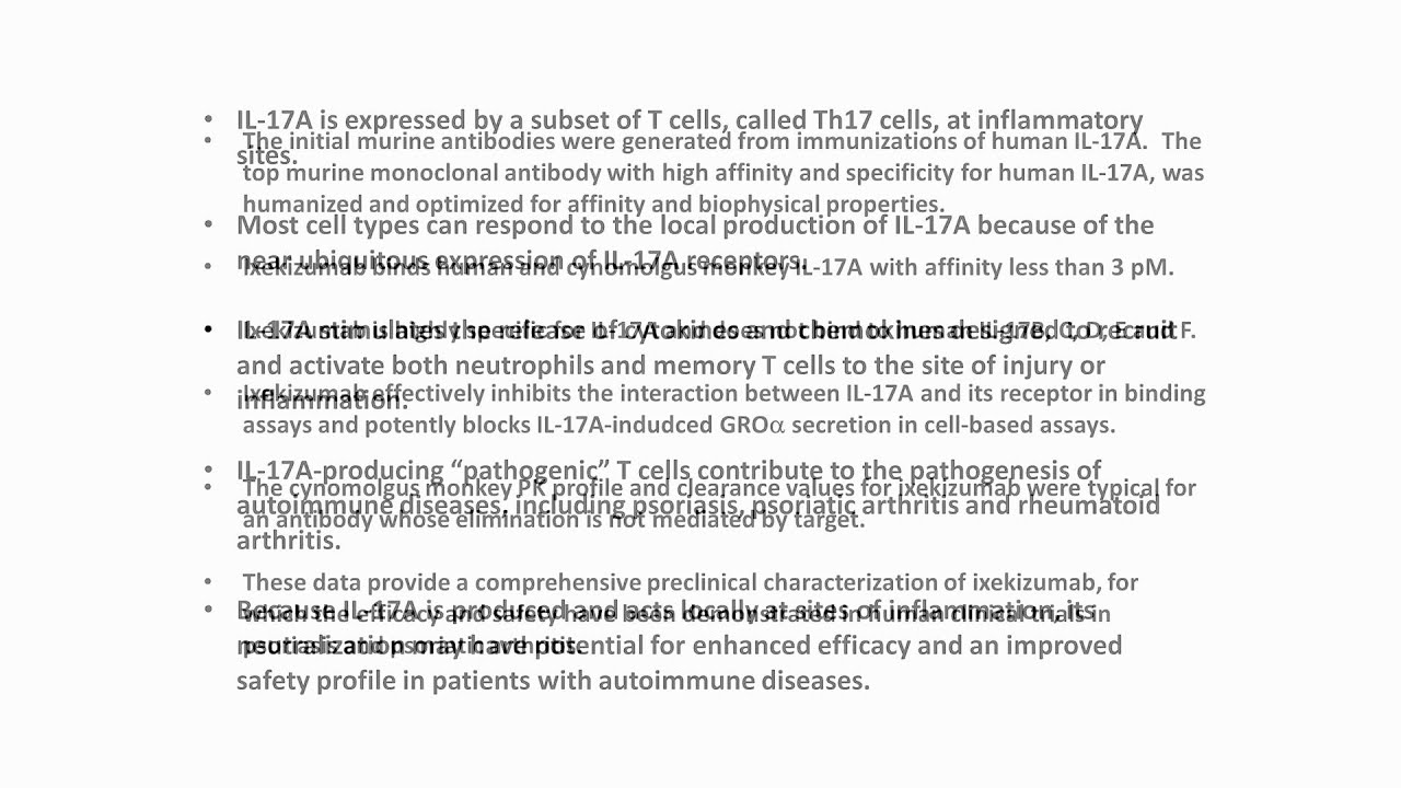 Ixekizumab, high-affinity IL-17A antibody - video abstract 100940