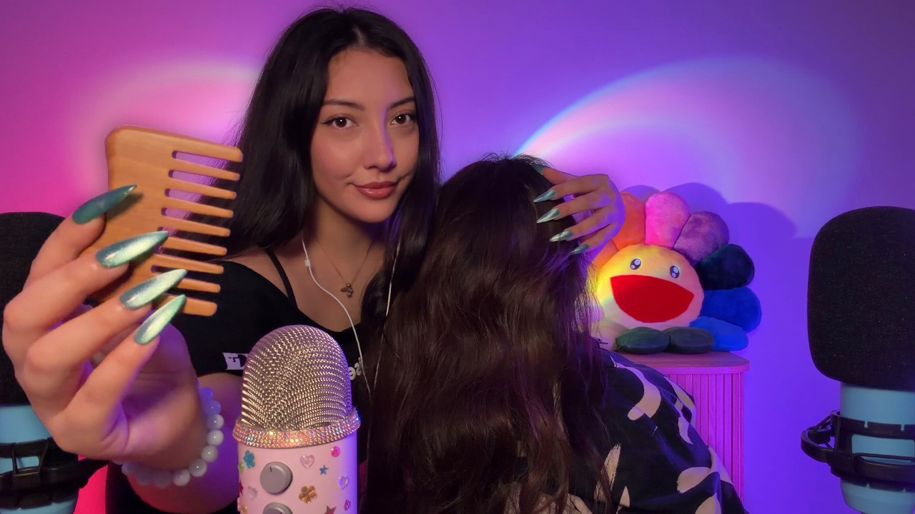 Hair Play ASMR the way I would want it ♡ Brushing, Scalp Massage, Back Tracing, Etc