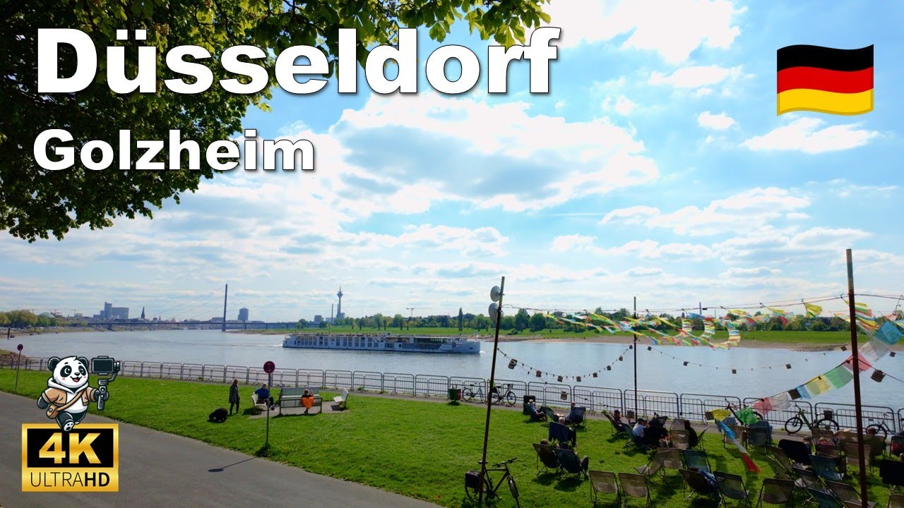 🇩🇪 Chill Walk in Düsseldorf – Rheinpark Golzheim | 4K Walking Tour 2025