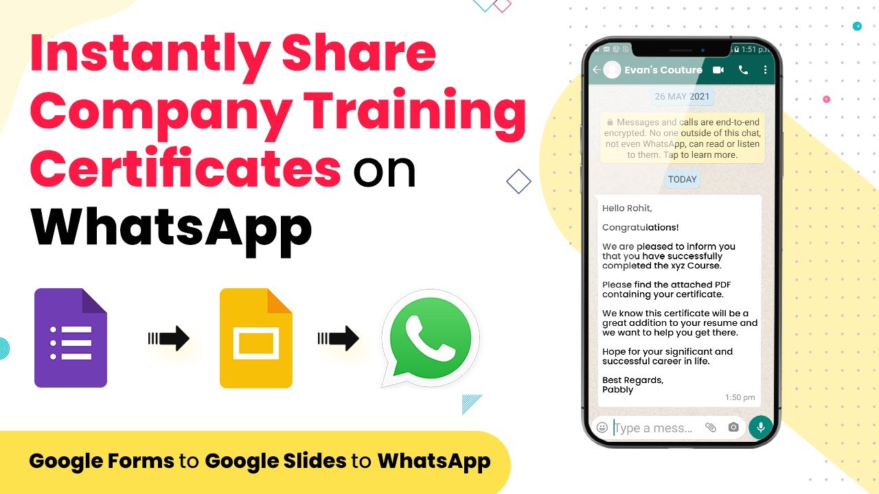 Automatically Create Certificates for your Company Training Program & Send to Trainees on WhatsApp
