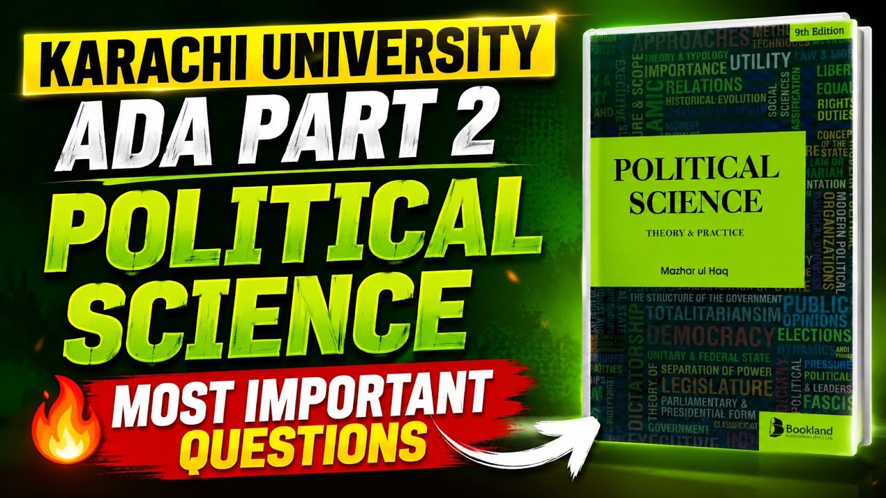 ADA Part 2 Political Science Guess Paper | Karachi University Important Questions