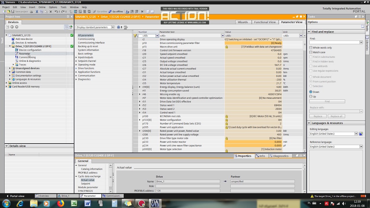 URUCHAMIANIE FALOWNIKA(PRZETWORNICY)SINAMICS G120 Z TIA