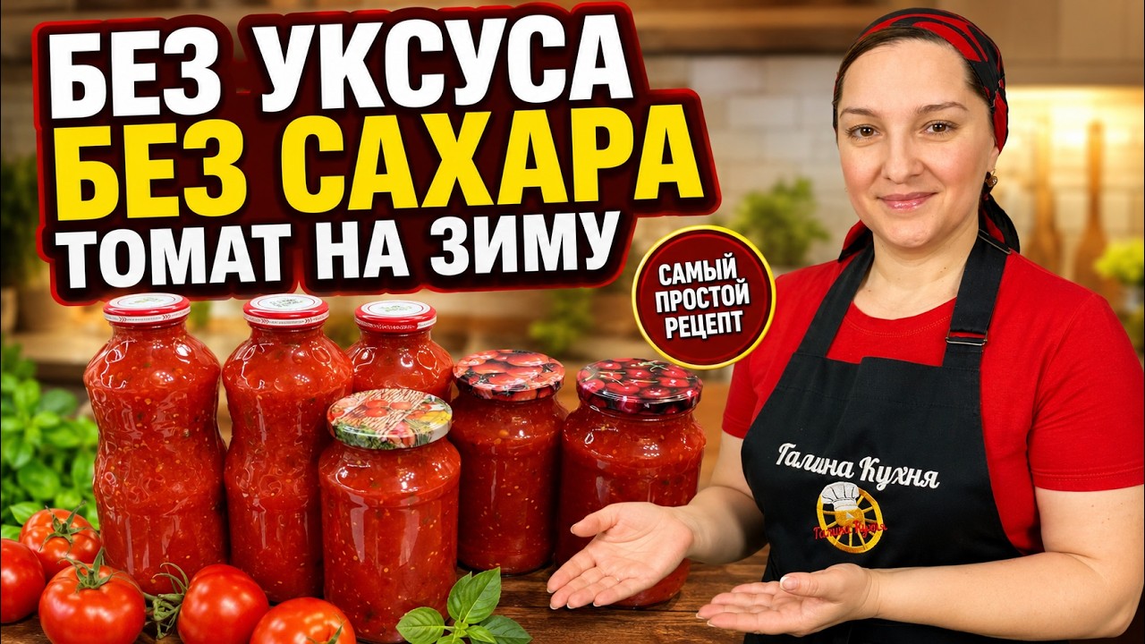 Без УКСУСА и без САХАРА. Томат на зиму. Самый ПРОСТОЙ РЕЦЕПТ, цыганка готовит.
