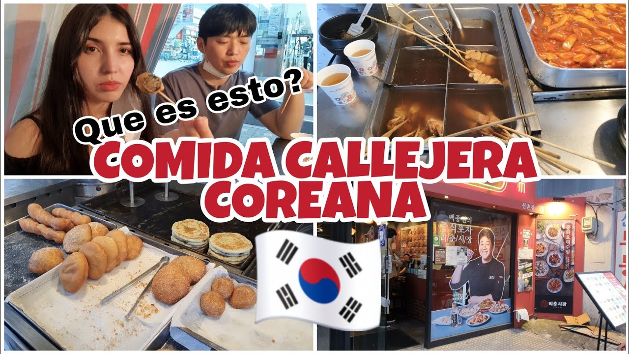 Coreano que habla español me lleva a comer comida callejera Coreana 🤠🇰🇷🇨🇱 | Nicolisa Vlog