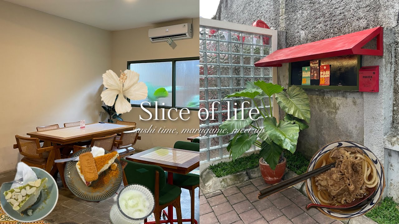 Slice of life || meet up, marugame udon, sushi time, aesthetic coffee shop 🍜 ⋆. 𐙚 ˚