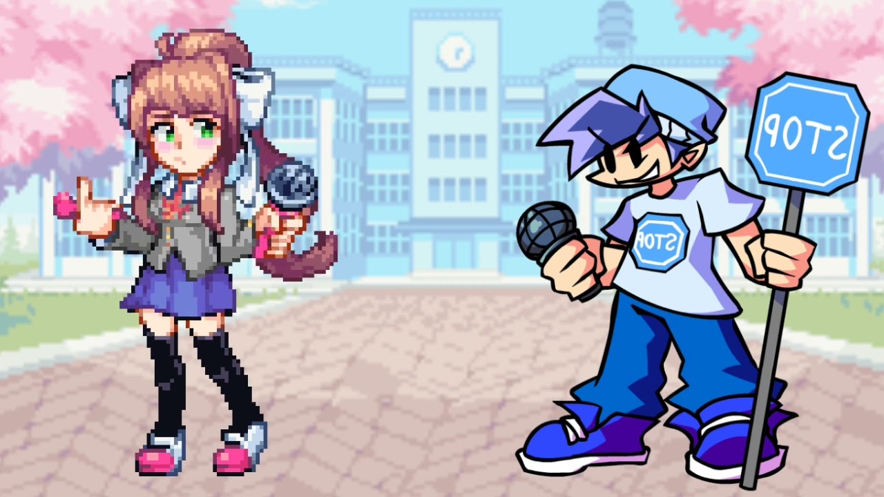 High School Conflict V2 but if Pixel Monika had her Old Voice (FT BlueStopSign and ???)