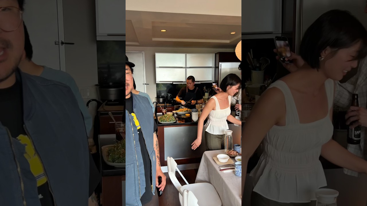 pov: hosting a dinner party for 12 & my chef bf cooks everything lol