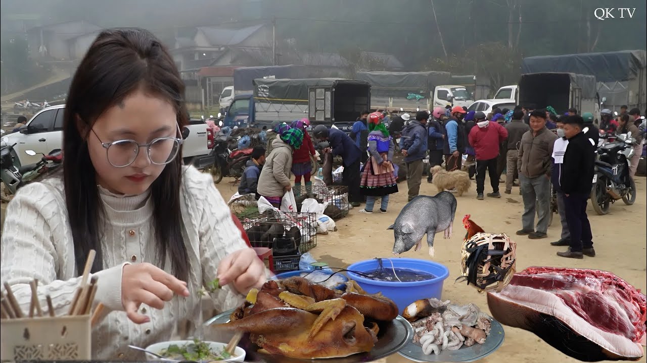 CHỢ TẾT LÙNG PHÌNH - ẨM THỰC NGON HẤP DẪN / Tấp nập người dân mua lợn bản về ăn tết |Quốc Kỳ TV