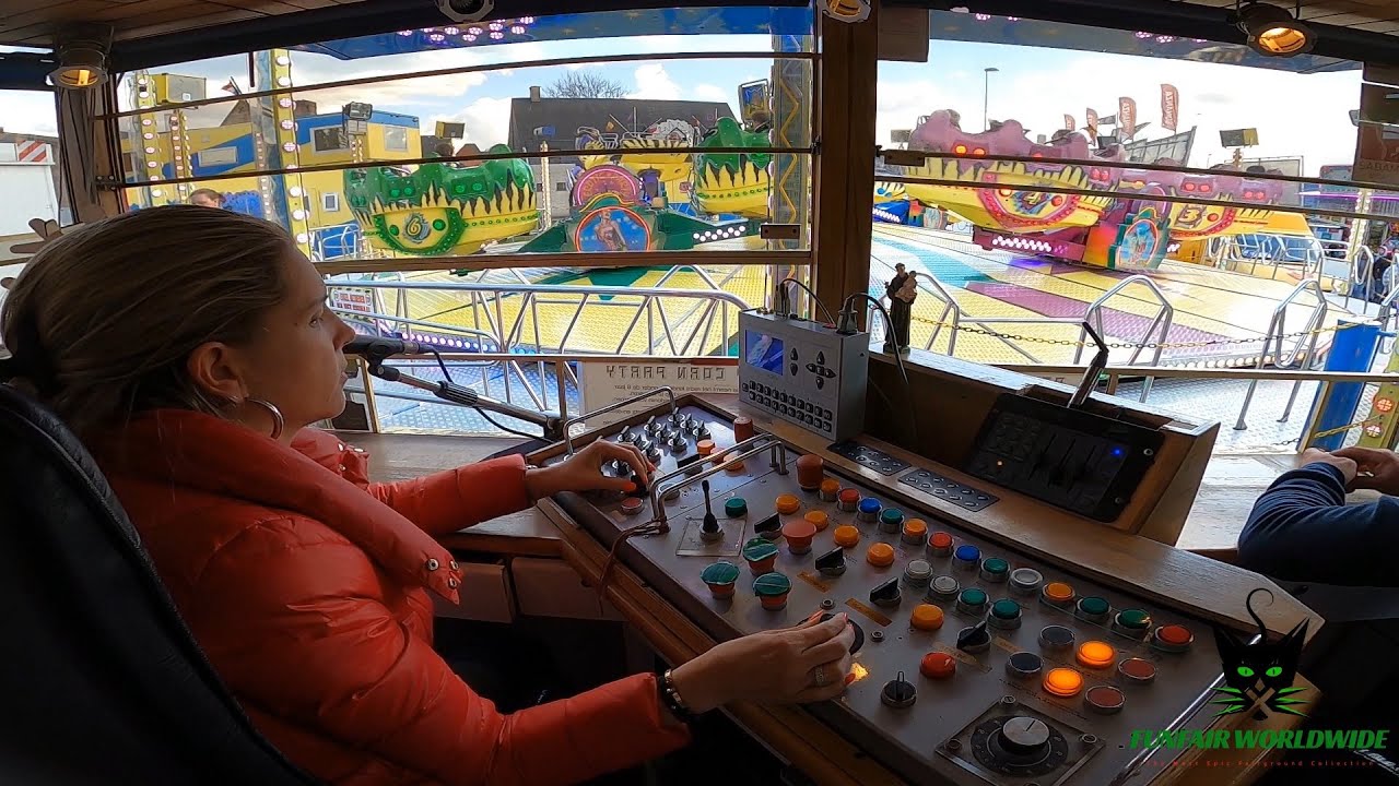 Exciting Carnival Ride POPCORN PARTY Operator POV at Palmenkermis Geel 2022 🇧🇪
