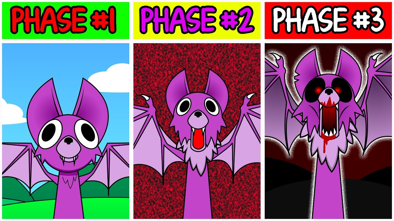 My Sprunki OC: THE BAT (From 99 Nights in the Forest Roblox NEW MONSTER) Phase 1 to Phase 3