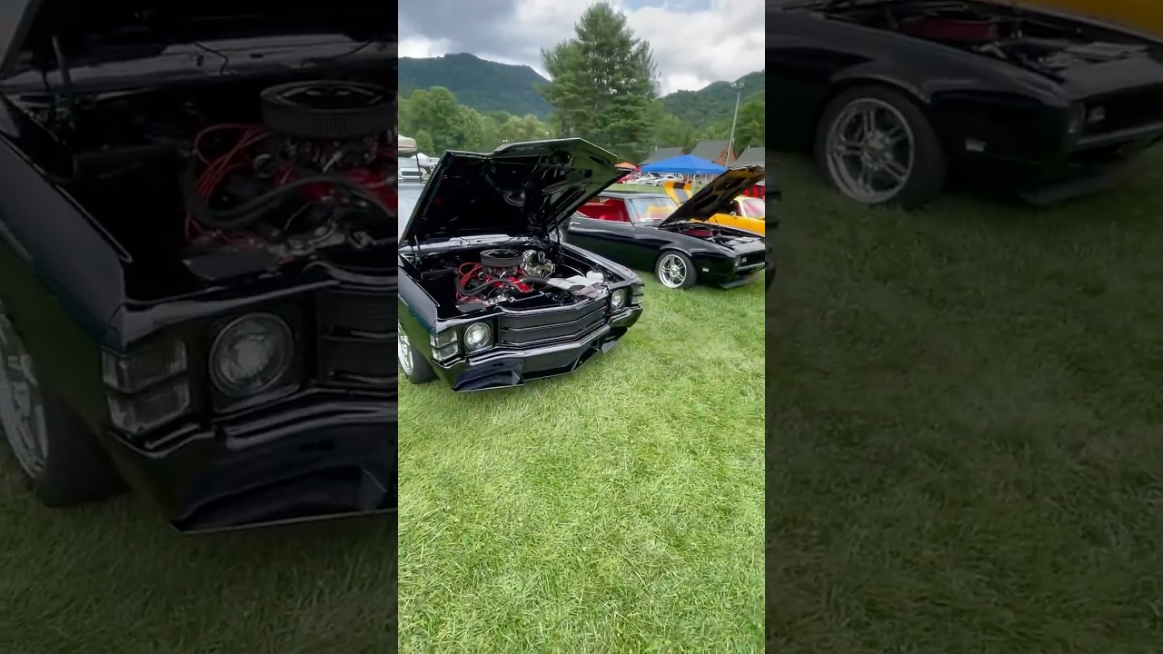 Sinister black pair of small block GM Muscle cars. &lsquo;68 Camaro & &lsquo;71 El Camino. Super straight too.
