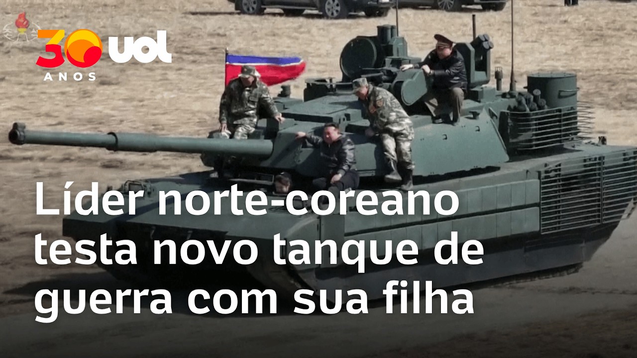 Kim Jong-un testa novo tanque de guerra ao lado da filha, sua possível sucessora na Coreia do Norte