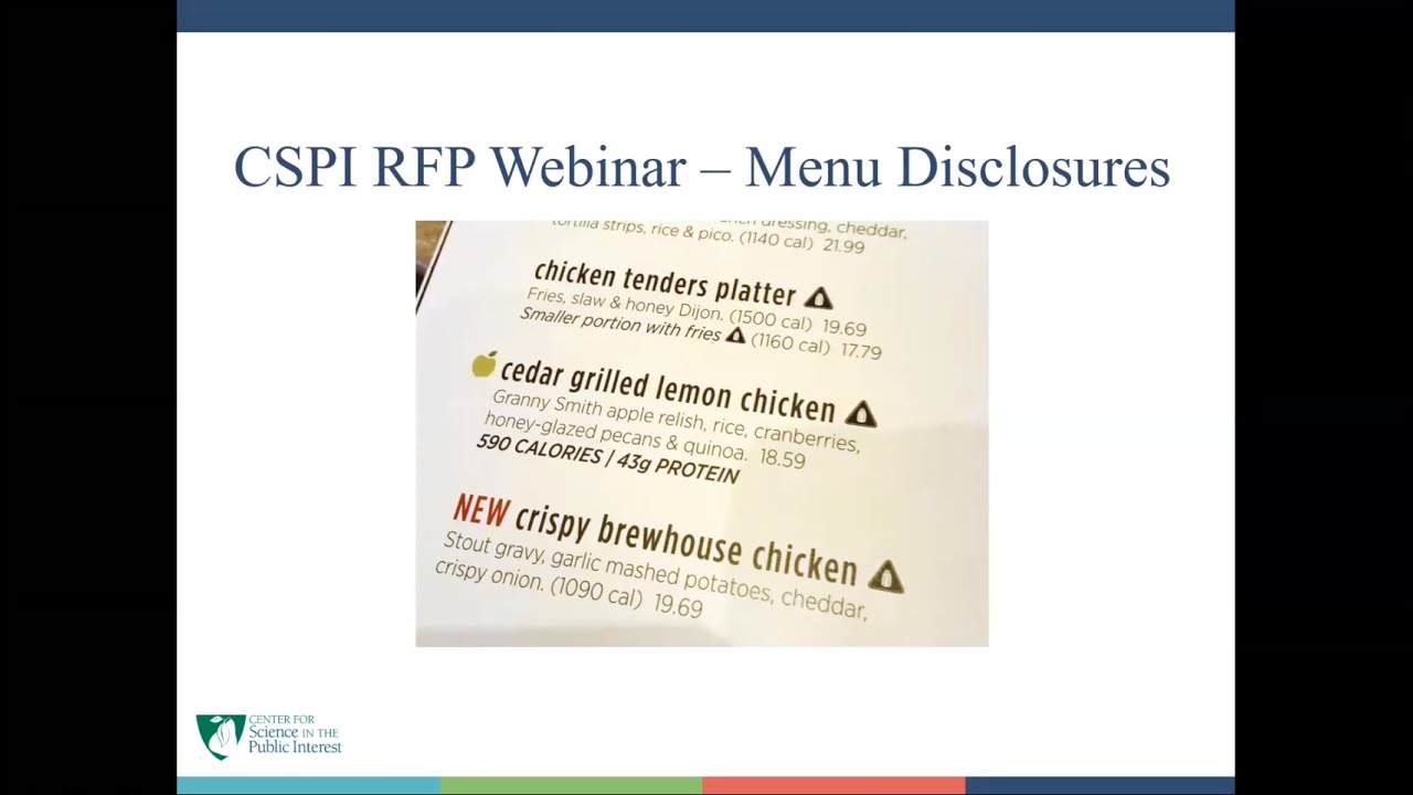 Menu Disclosures Campaign Opportunities Webinar