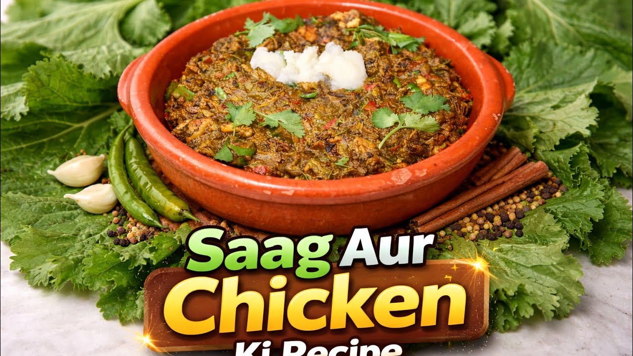 Sarson ka Saag aur Chicken Recipe I Chicken saag recipe| Desi food | Winter Special Recipe