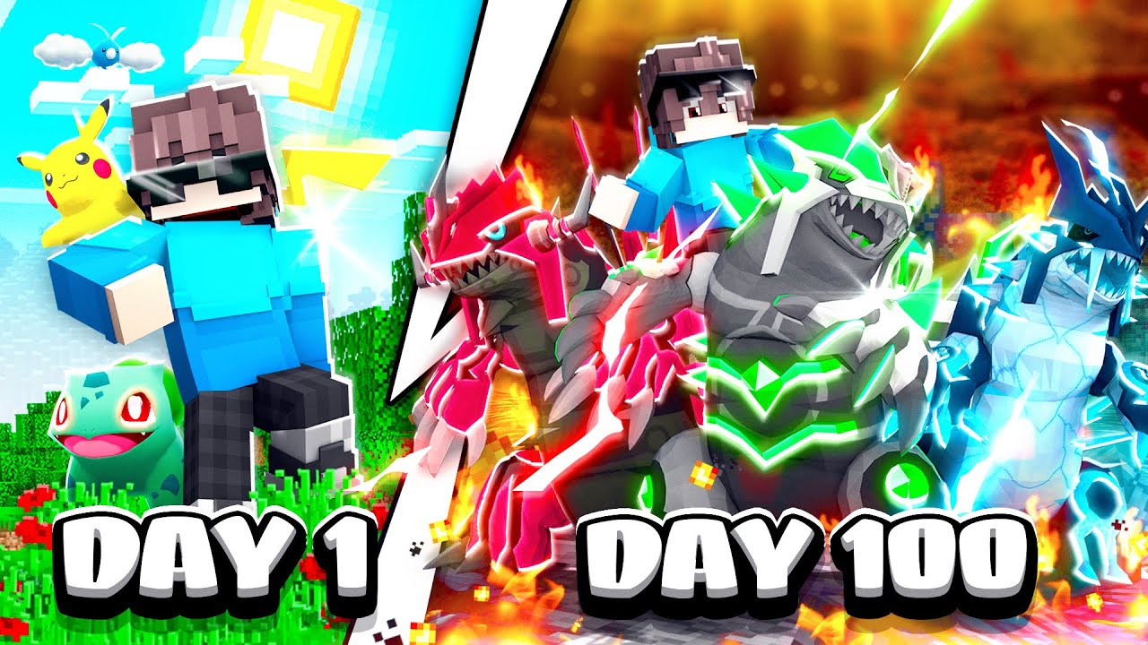 Tóm tắt 100 Ngày Minecraft Pixelmon SIÊU THẦN Tôi Thu Phục TAM THẦN TỐI CAO !!