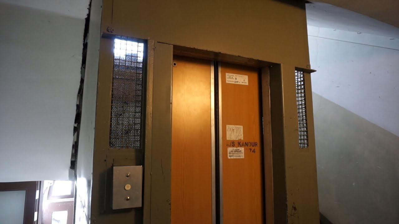 Vintage soviet traction elevator with automatic doors @ Suur-Karja 18, Tallinn, Estonia