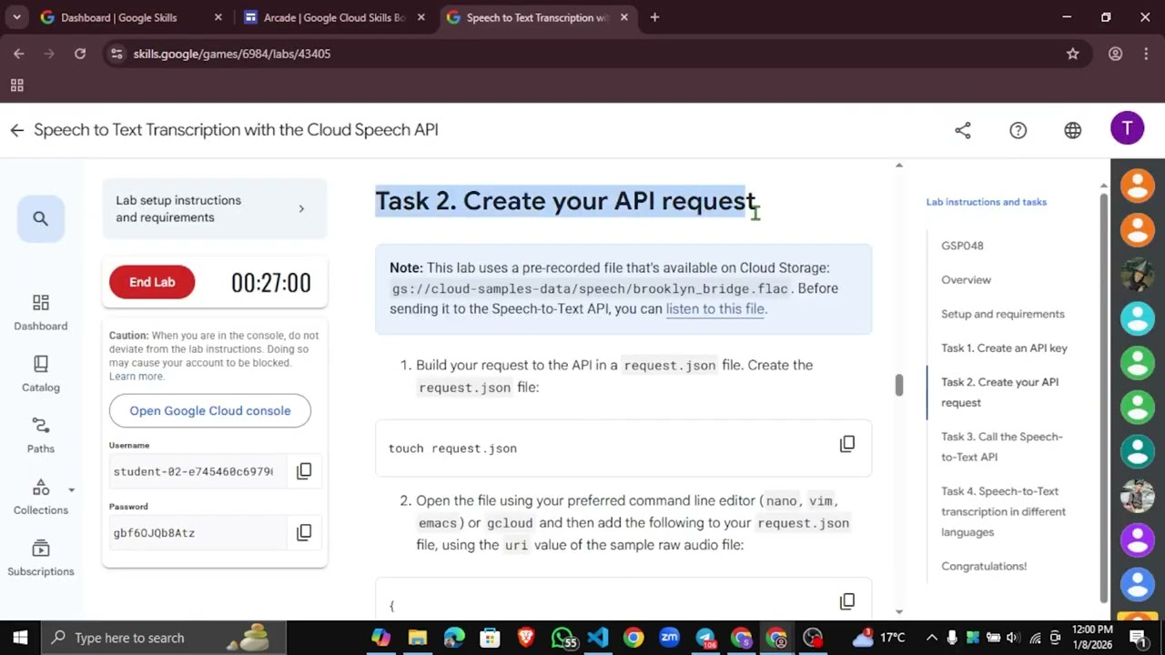 Speech to Text Transcription with the Cloud Speech API #GSP048 #qwiklabs