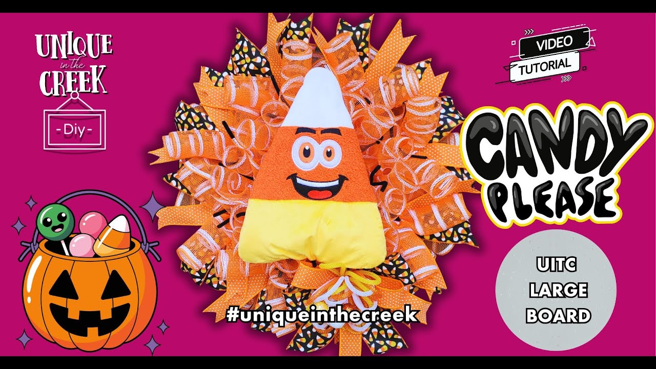 DIY Candy Corn Wreath on UITC Large Board #wreath #diy
