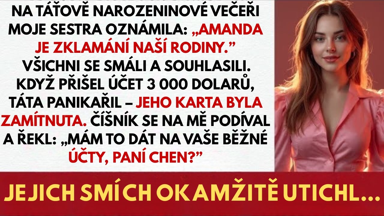 Na táťově narozeninové oslavě moje sestra řekla: „Ty jsi zklamání naší rodiny“ – a pak mi číšník pod