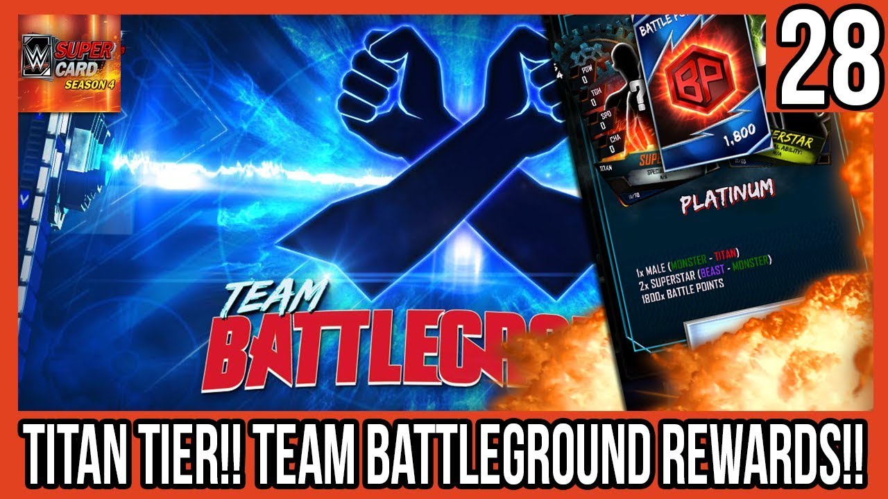 TITAN TEAM BATTLEGROUND PLATINUM PACK! RUSEV PRO!! #WWESUPERCARD SEASON 4 #28