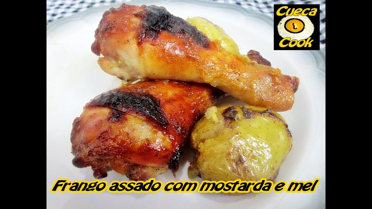 Frango assado rápido com mostarda e mel