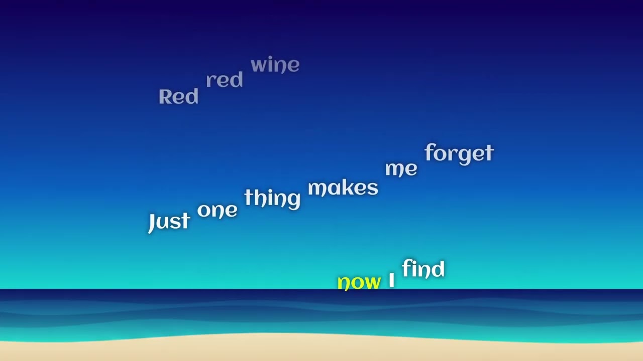 UB40 - Red Red Wine (Karaoke with Lyrics Rain Effect | Falling Words Style)