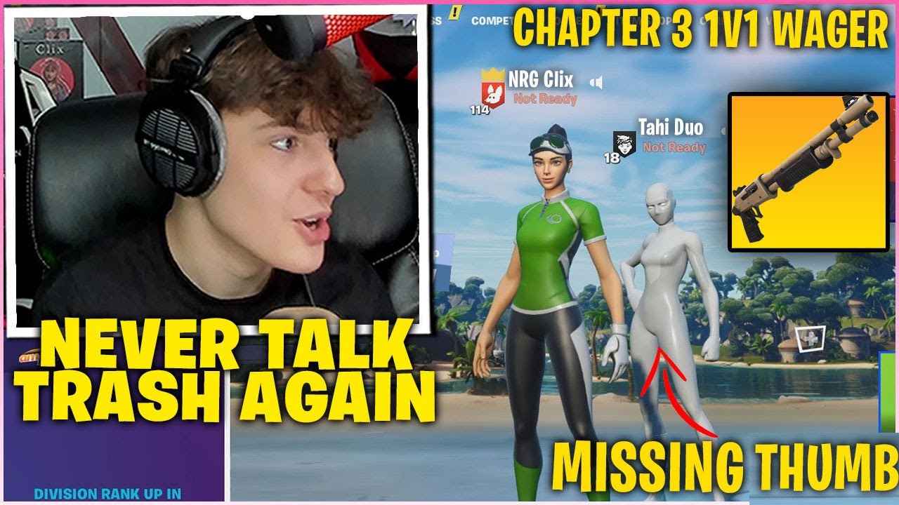 CLIX Returns To WAGERS In CHAPTER 3 & EMBARRASSED TAHI Duo In 1v1 Wager For $1,000! (Fortnite)