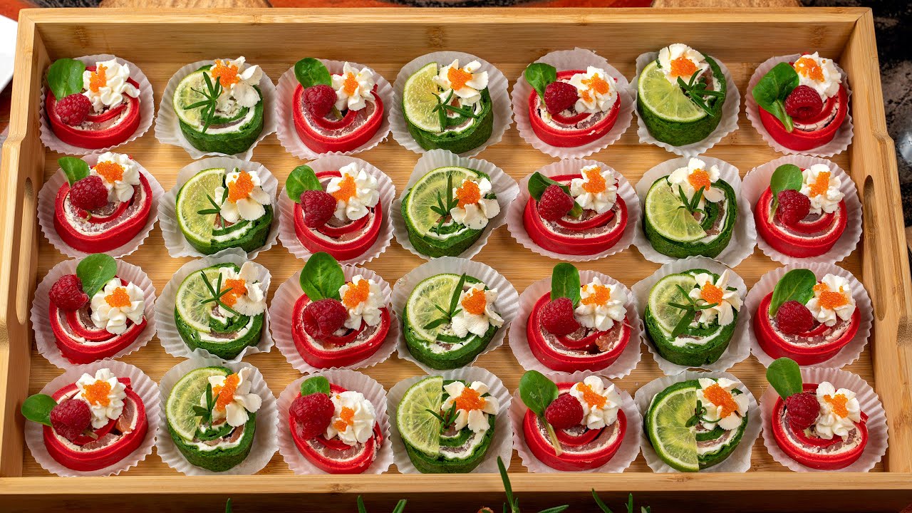 Elegant Christmas Starters: Salmon and Spinach Rolls. Surprise Your Guests!