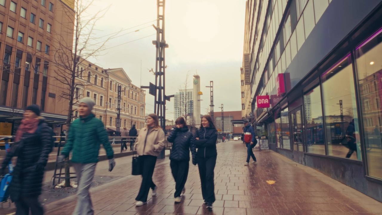 Tampere City Center Walk Rapids, Nokia Arena & Market Hall 2026 in 4k