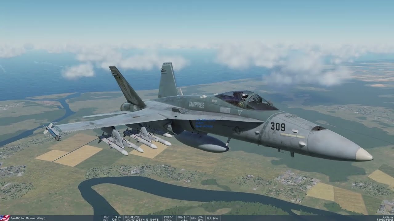DCS: F/A-18C The Vampires splash all fleet of enemies fighter jets.