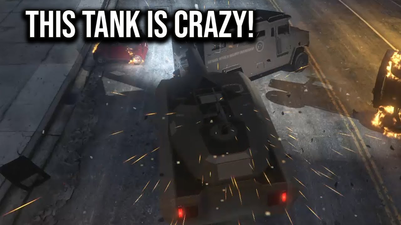 GTA V Tank Rampage | 5-Star Wanted Level Chaos | Run Over Everything! 🔥