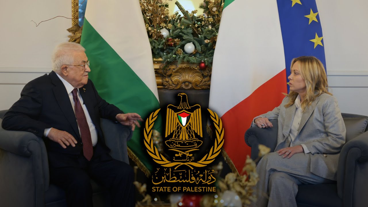 الرئيس عباس يجتمع مع رئيسة وزراء إيطاليا جورجيا ميلوني
