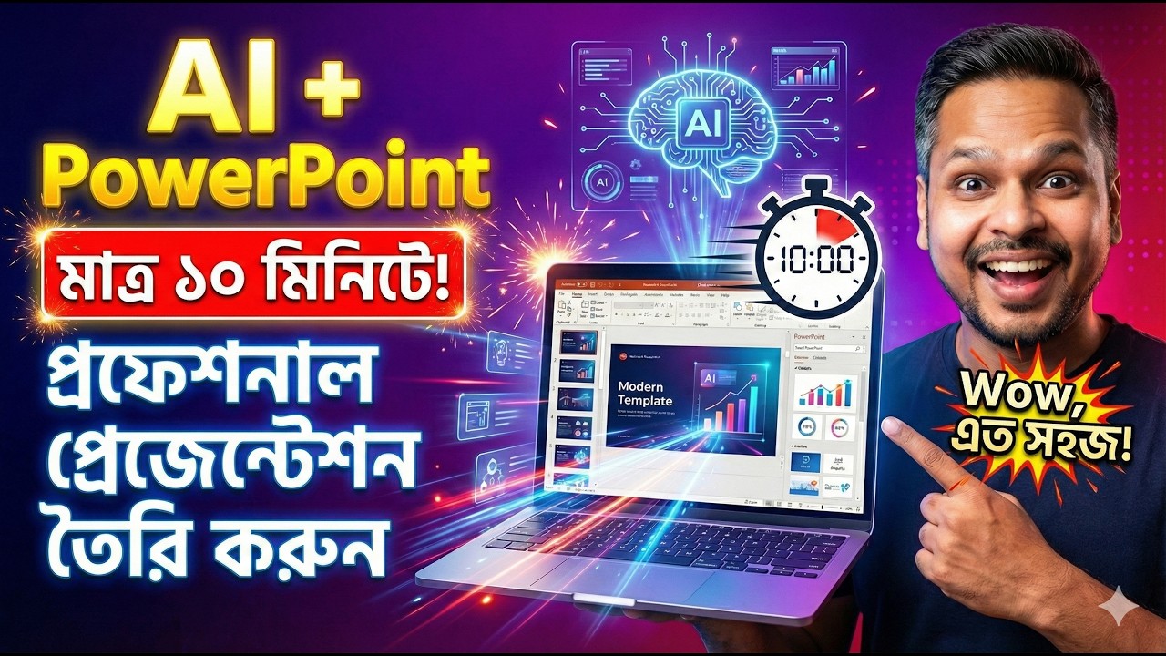প্রফেশনাল প্রেজেন্টেশন দৈরী করুন মাত্র ১০ মিনিটে! Presentation with AI