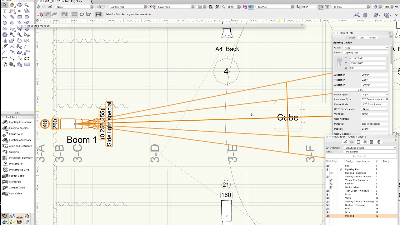 Vectorworks Lighting 6   Booms and Beams