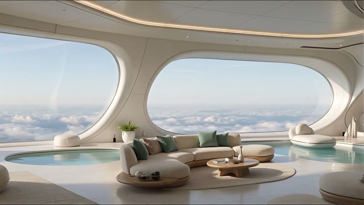 Gentle Ambient Waves in a Futuristic Cloud Lounge | Noetic Sea