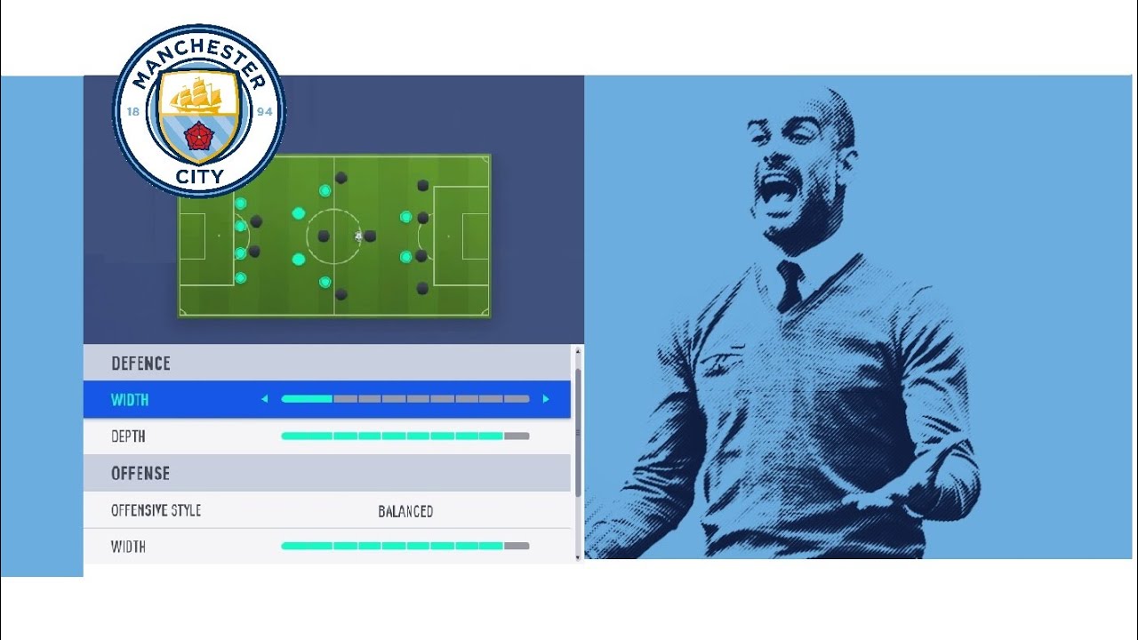 FIFA 19 MANCHSTER CITY PEP GUARDIOLA CUSTOM TACTICS AND GAMEPLAY HD