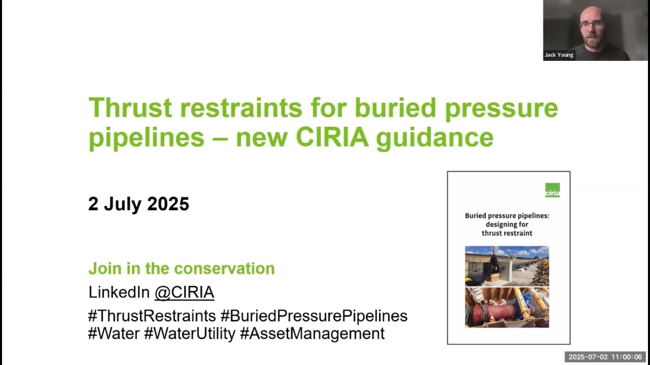 Thrust restraints for buried pressure pipelines: new CIRIA guidance