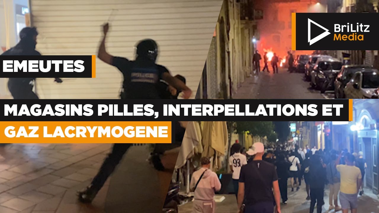 &Eacute;meutes :  Magasins Pill&eacute;s, Interpellations et Gaz Lacrymog&egrave;ne. (MONTPELLIER / 1 Juillet 2023)