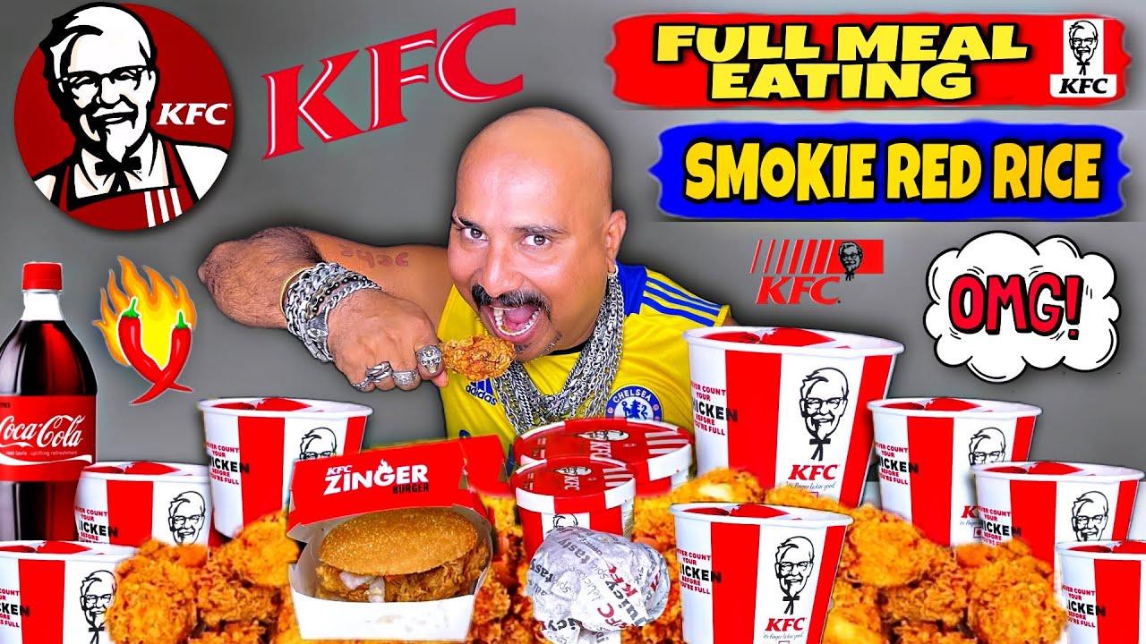 KFC FULL MEAL EATING | BURGER, SMOKIE RED RICE BOWL, CHICKEN WINGS & STRIPS l ULHAS KAMATHE l CLP