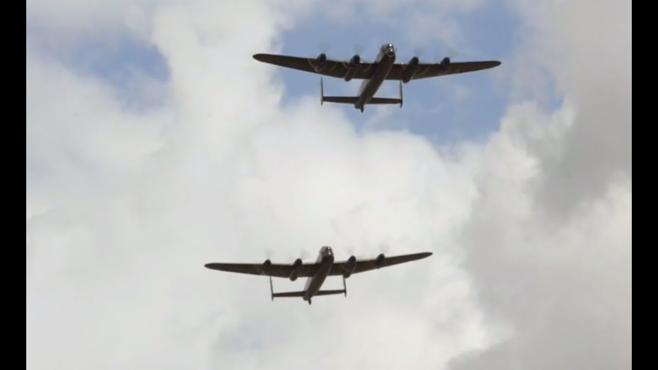 Two Lancaster Bombers fly together for first time in 50 years