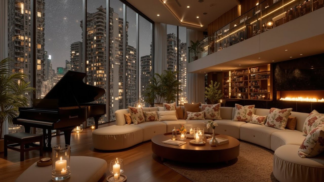 Уютные Люксовые Джазовые Апартаменты ~ Расслабляющая Джазовая Музыка для Городского Вечера